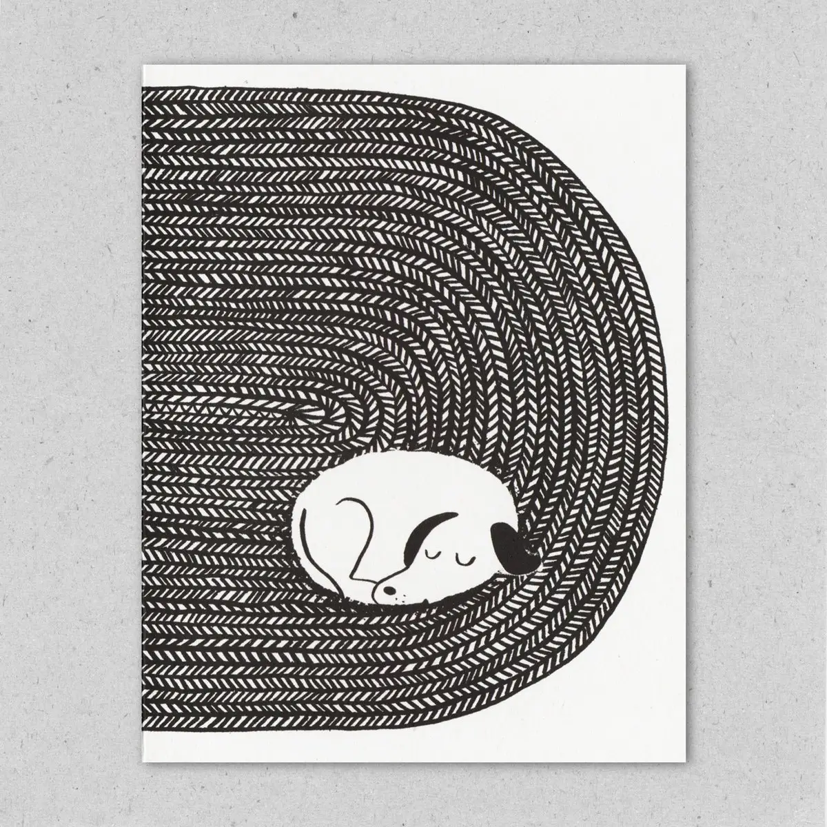 Kleine Doppelkarte " Hundemüde" von  Lisa Jones Studio
