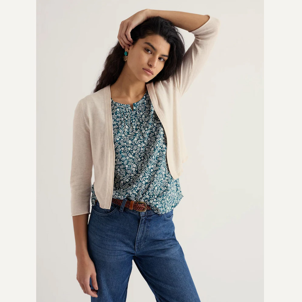 SEASALT CORNWALL Vanessa Strickjacke aus GOTS-zertifizierter Bio-Baumwolle, Farbe: Chalk