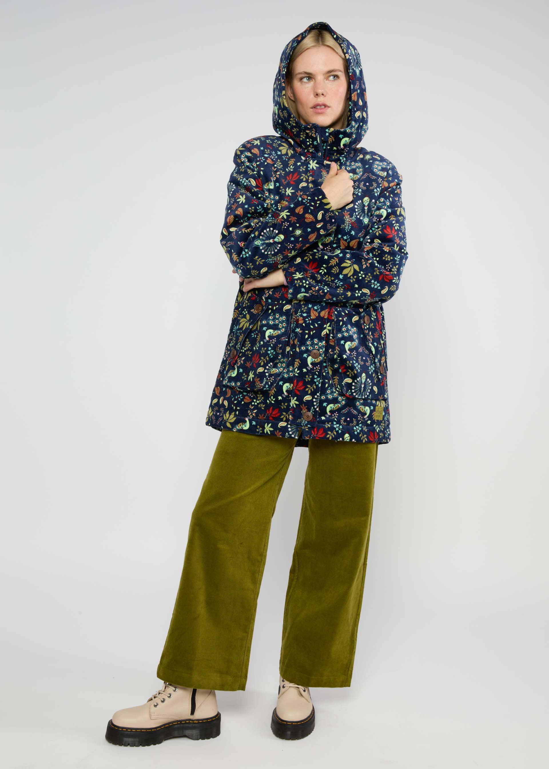 % Blutsgeschwister Übergangsjacke Woodland Walker, Feincord, Muster: maze of peacocks