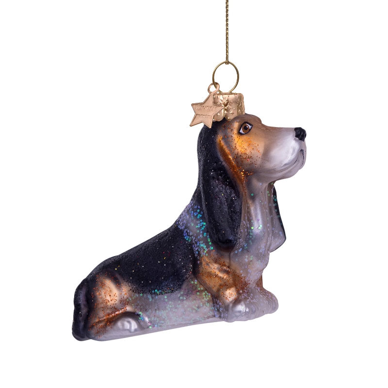 Weihnachtskugel Basset, Hund, Glas,Höhe ca. 5,5 cm,  von Vondels  