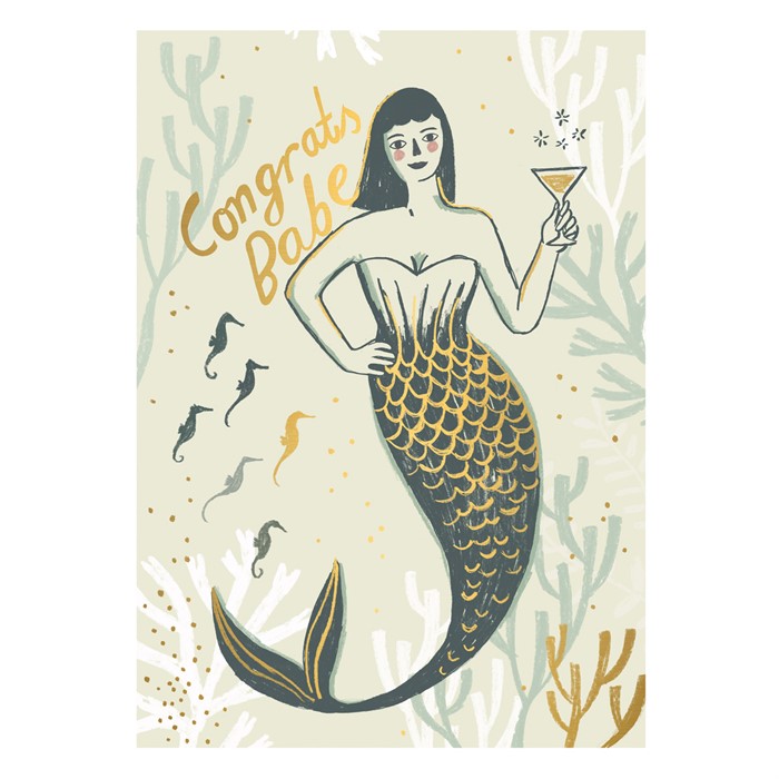  Postkarte "Meerjungfrau Babe" von timi , Meerjungfrau, Congrats