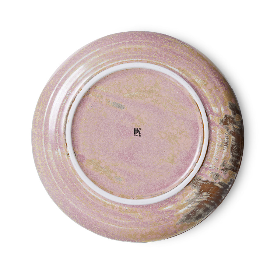 HKliving Chef ceramics: Teller D. ca. 20 cm in rustic pink, Keramik   