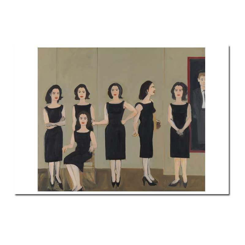 Postkarte  Alex Katz " The black dress"  Kunst 