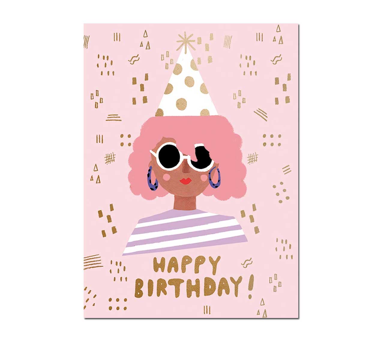 Postkarte - Carolyn Suzuki  "Happy Birthday" , Party Girl