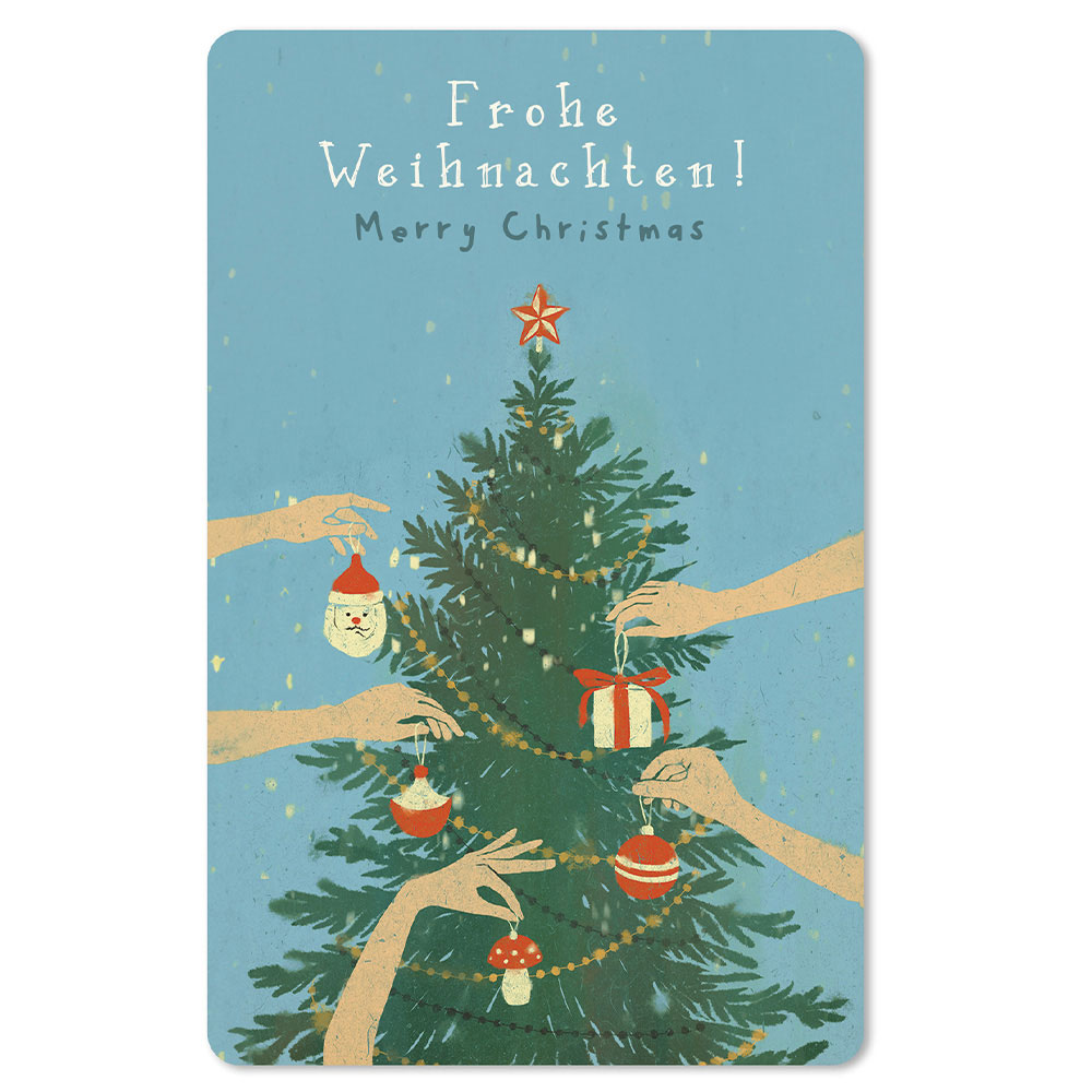 Lunacard Postkarte Weihnachten Frohe Weihnachten, Merry Christmas