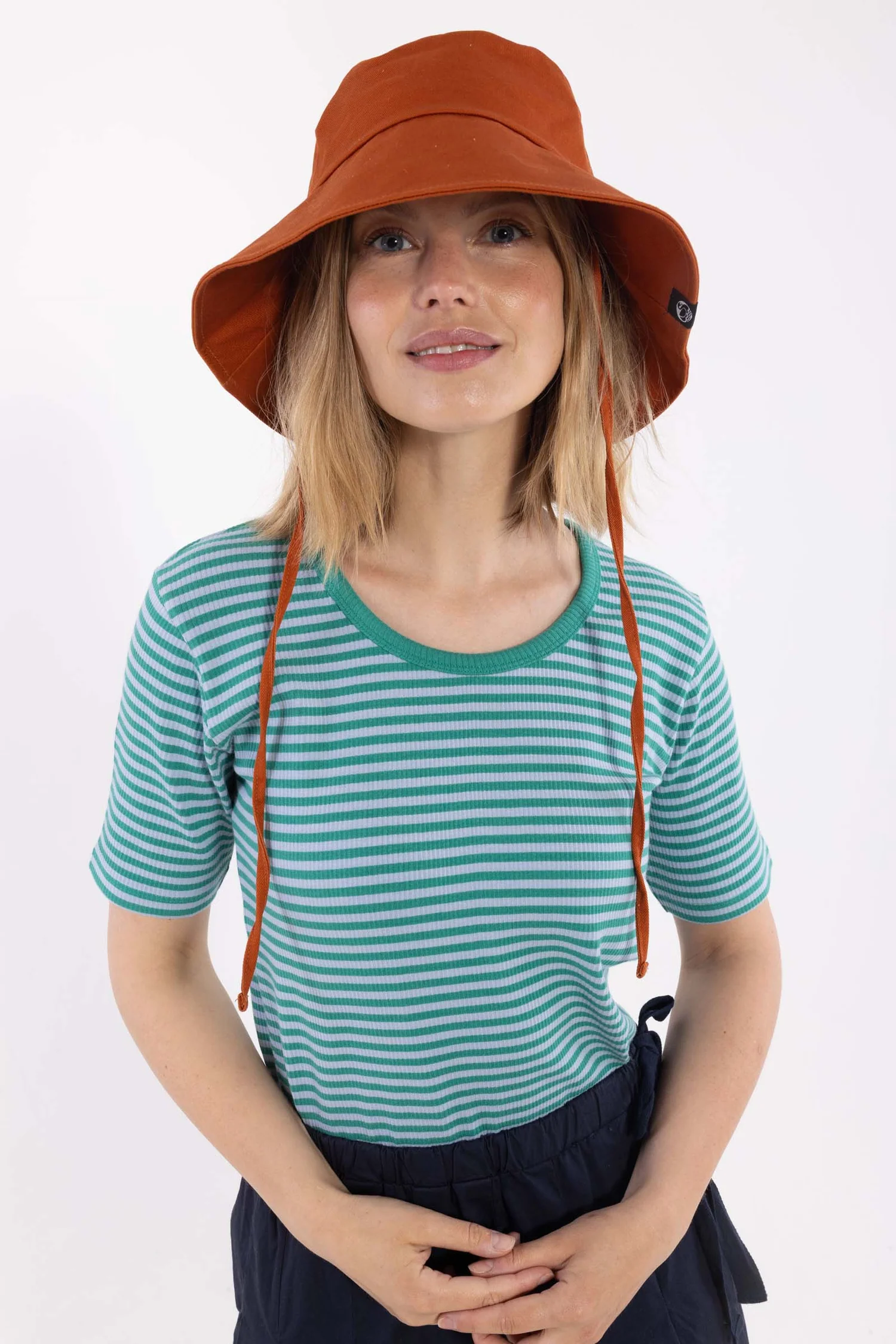 Danefae Danerolemodel Ribbing Tee Cold Sky/Teal Lake, T-Shirt gerippt, Streifen   