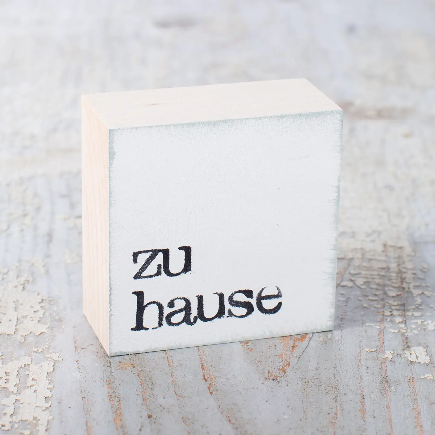 Textplatte "zu hause" weiss von iopla , 6 x 6 cm