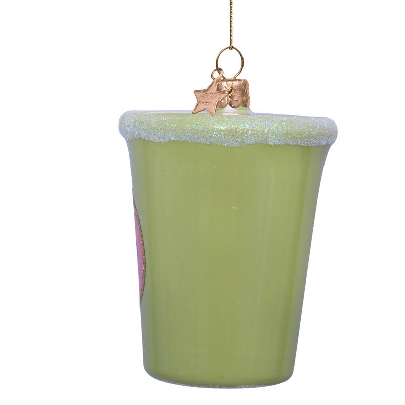 Weihnachtsanhänger Matcha Tee Latte, Glas,  H. ca. 8 cm , Ornament glass Matcha tea latte H8cm