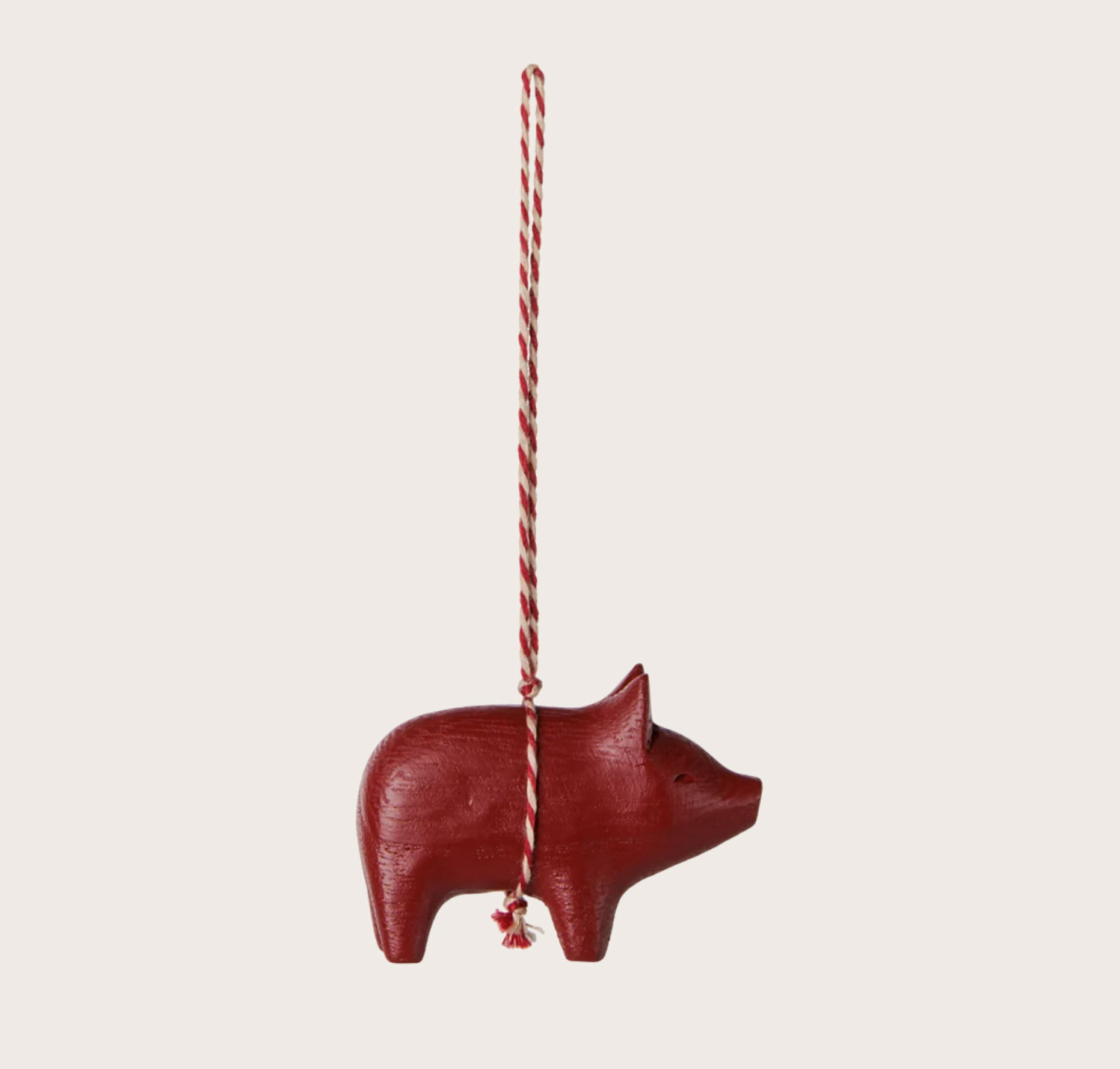 Maileg Holzornament, Schwein – Rot