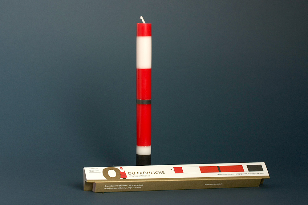 KERZE O DU FRÖHLICHE Weihnachtsmann von not the girl who misses much , Stabkerze,  Weihnachten