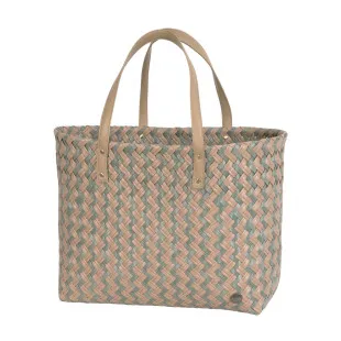 Handed By Shopper Faye grün & braun - Design Einkaufstasche & Strandtasche