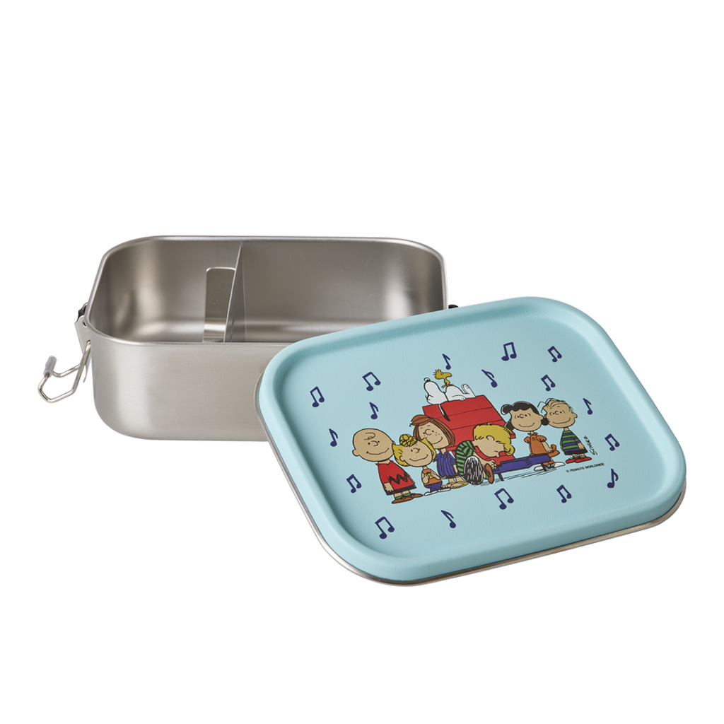 Rice Edelstahl Lunchbox Brotdose mit flexiblem Trenner,Blue Snoopy 800 ml