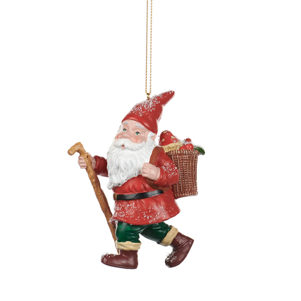 Woodland Santa Gnom/Zwerg mit Wanderstock , ca.10 cm  von  Catherine Collection / Goodwill     