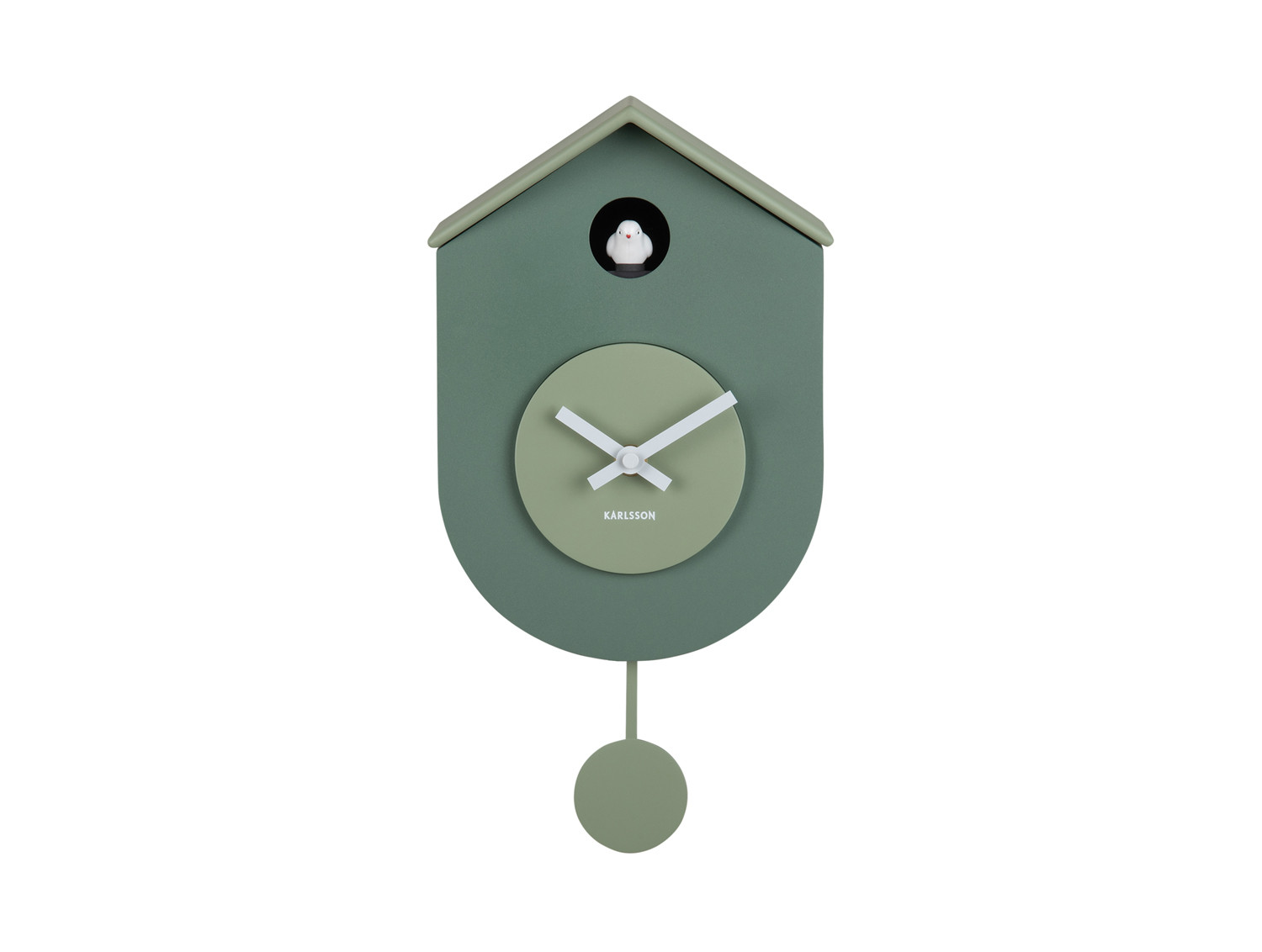 Wanduhr GRATO, Moderne Kuckucksuhr, Grün, Uhr  