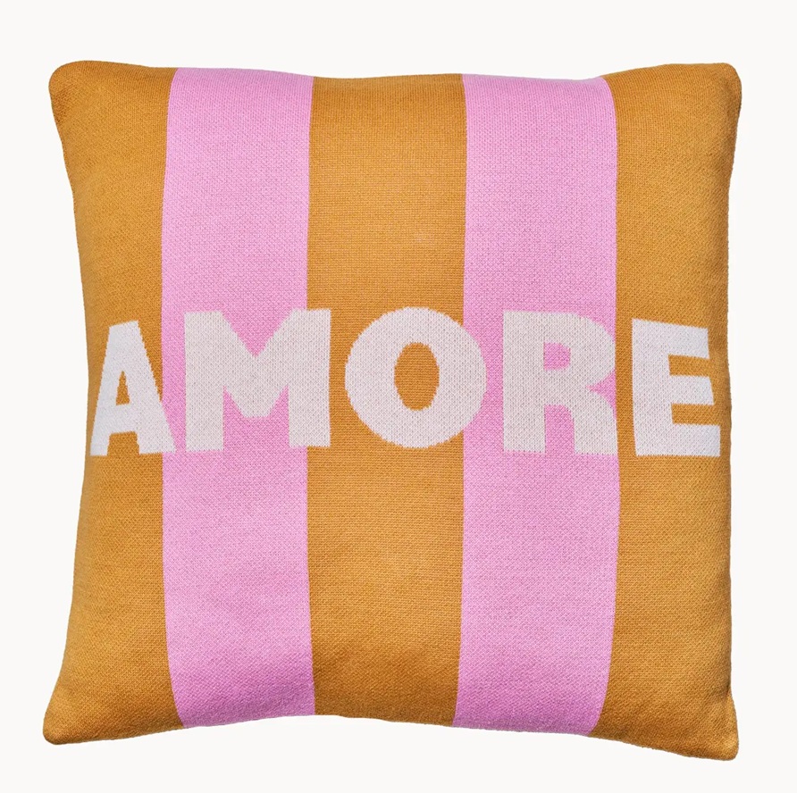 Kissen Baumwollstrick AMORE, knitted cotton pillow - amore, ca. 50 x 50 cm 