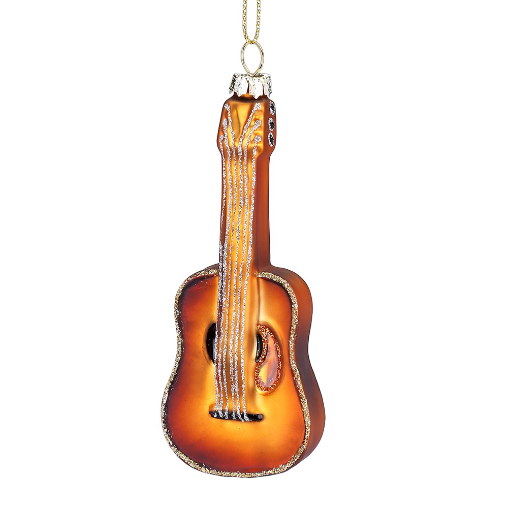 Inge Glas Christbaumkugel Gitarre,  Musikinstrument , ca. 11,5 cm