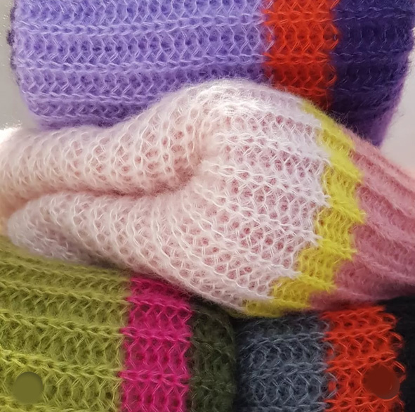 filAMORI Patentschal Uni Neongelb, Mohair/Seide, ca. 40 x 200 cm 