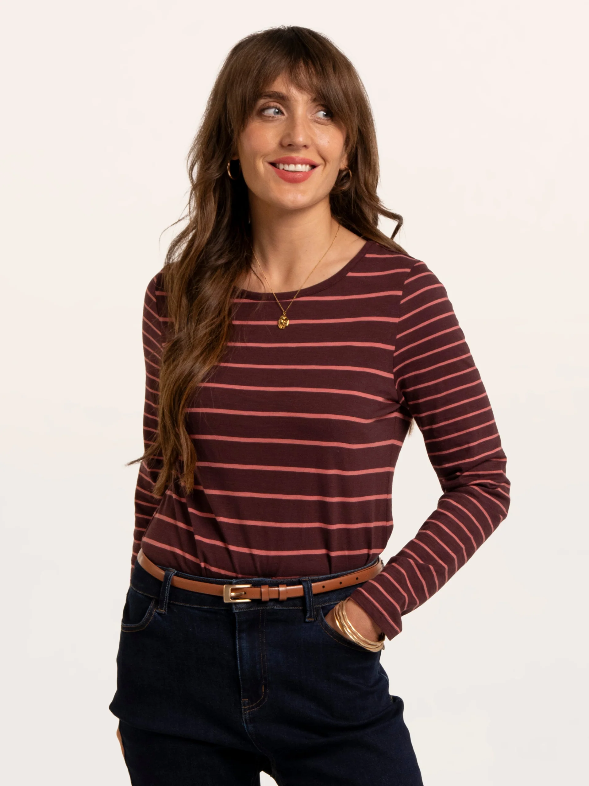 BRAKEBURN Branksome Long Sleeve T-Shirt Stripes, Streifen