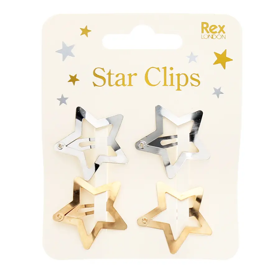 Stern-Haarspangen (4er-Set) – Gold und Silber...auch toll für den Adventskalender :-)