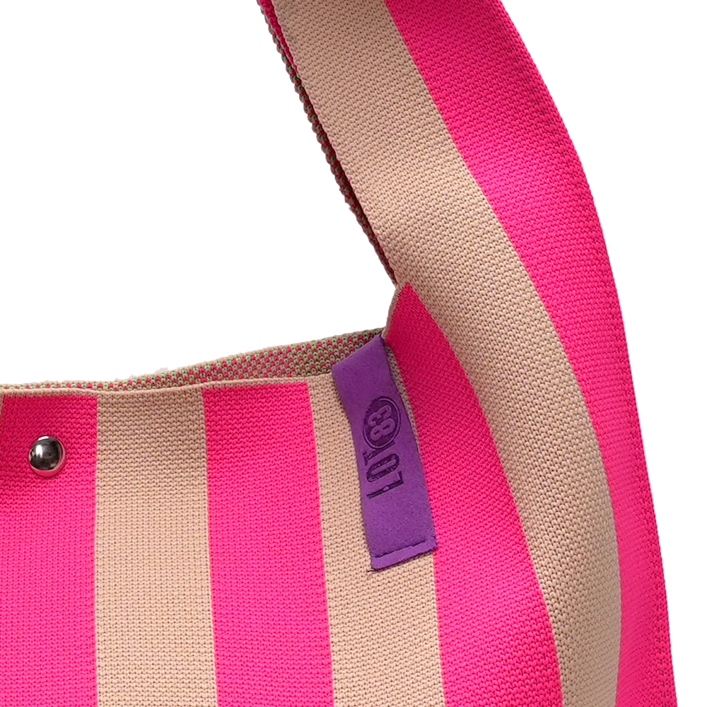 LOT83 Shopper Rebell Loïs 16, PARIS, Streifen Pink, ca.  45 x 35 cm