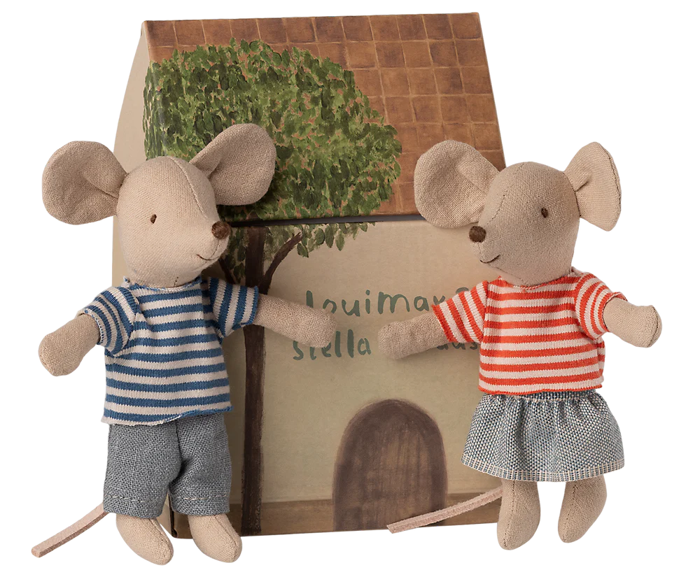 Maileg LouiMax und Stella, kleine Geschwistermäuse