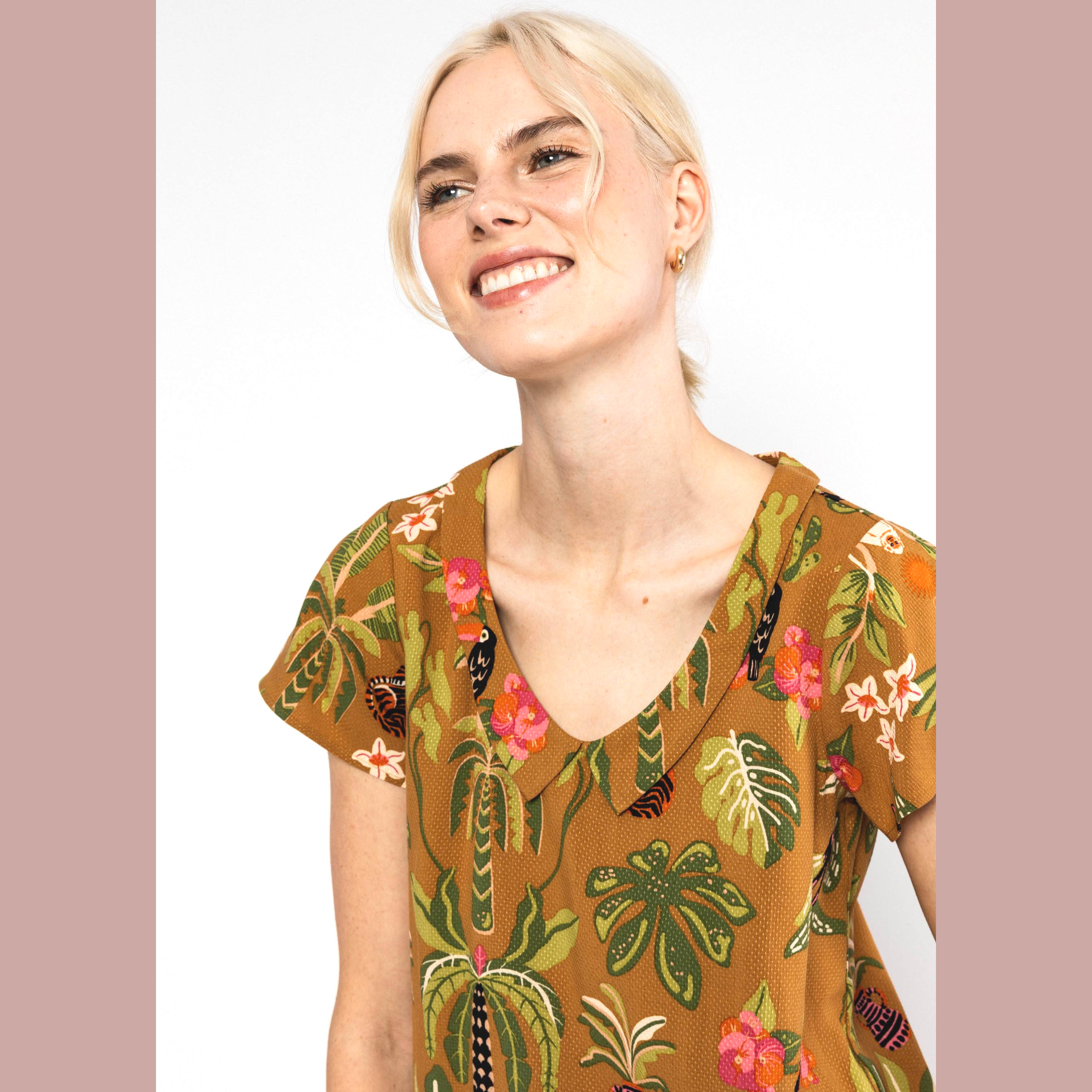 Blutsgeschwister Sommerbluse Feed the Birds - tropical reverie