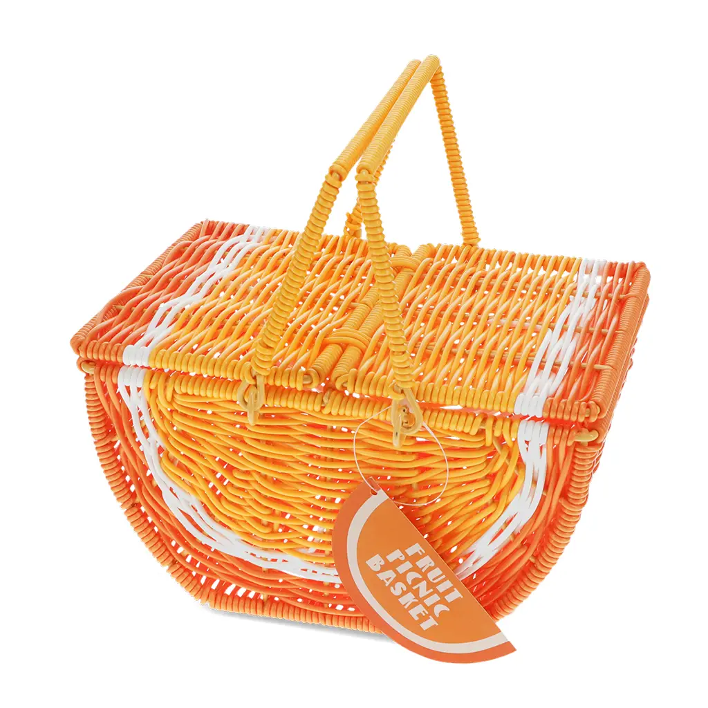 Kleiner Picknickkorb - Orange, ca. 20,5 x 15,4 x 11,5 cm