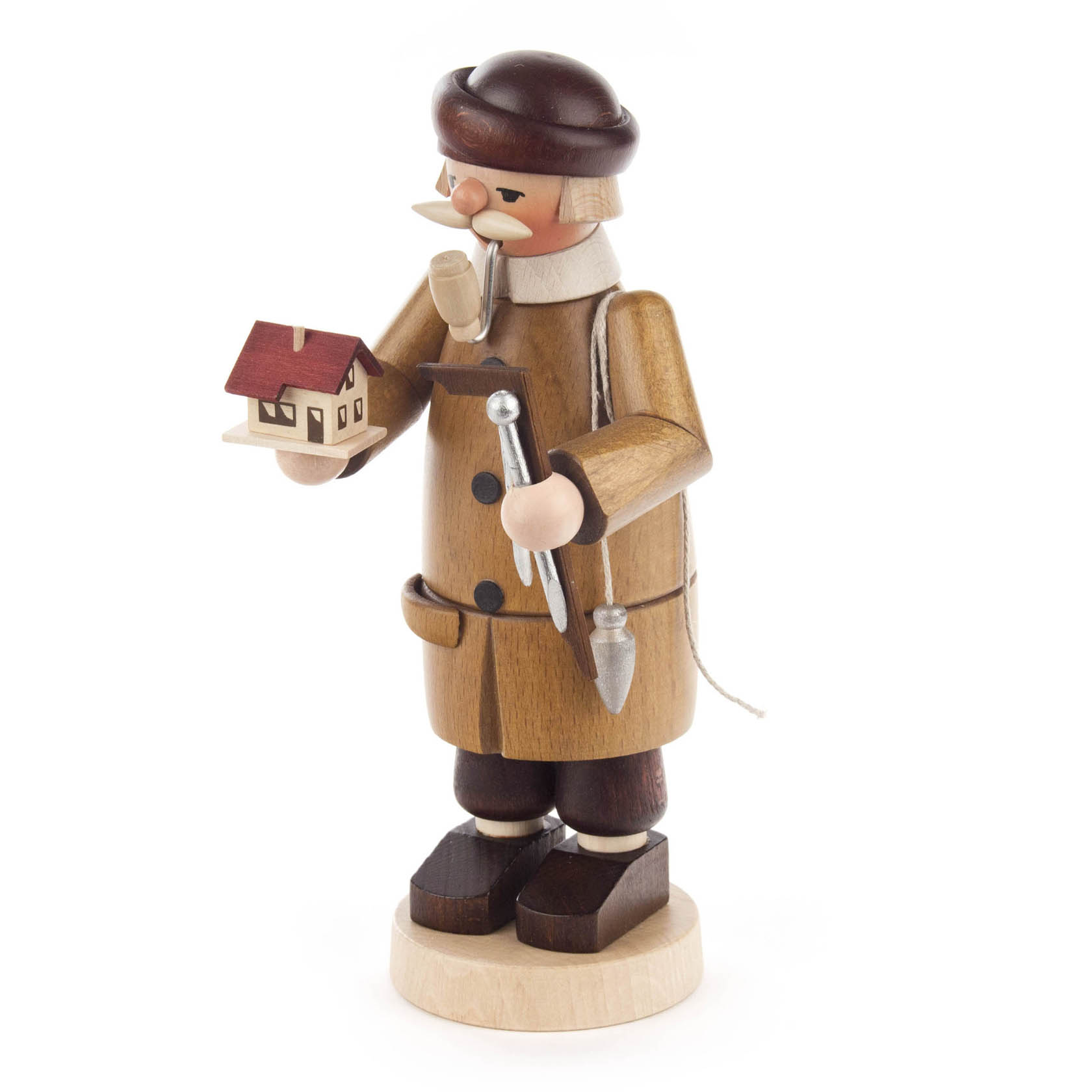 Räuchermann Baumeister mit Haus aus dem Erzgebirge ♥ 