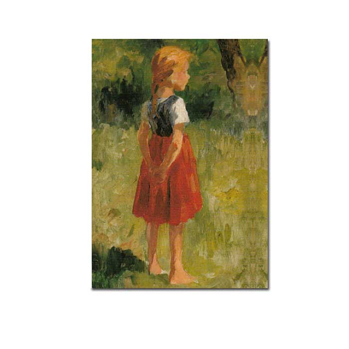 Postkarte Thomas Herbst "Mädchen in rotem Rock, um 1897"  Kunst 