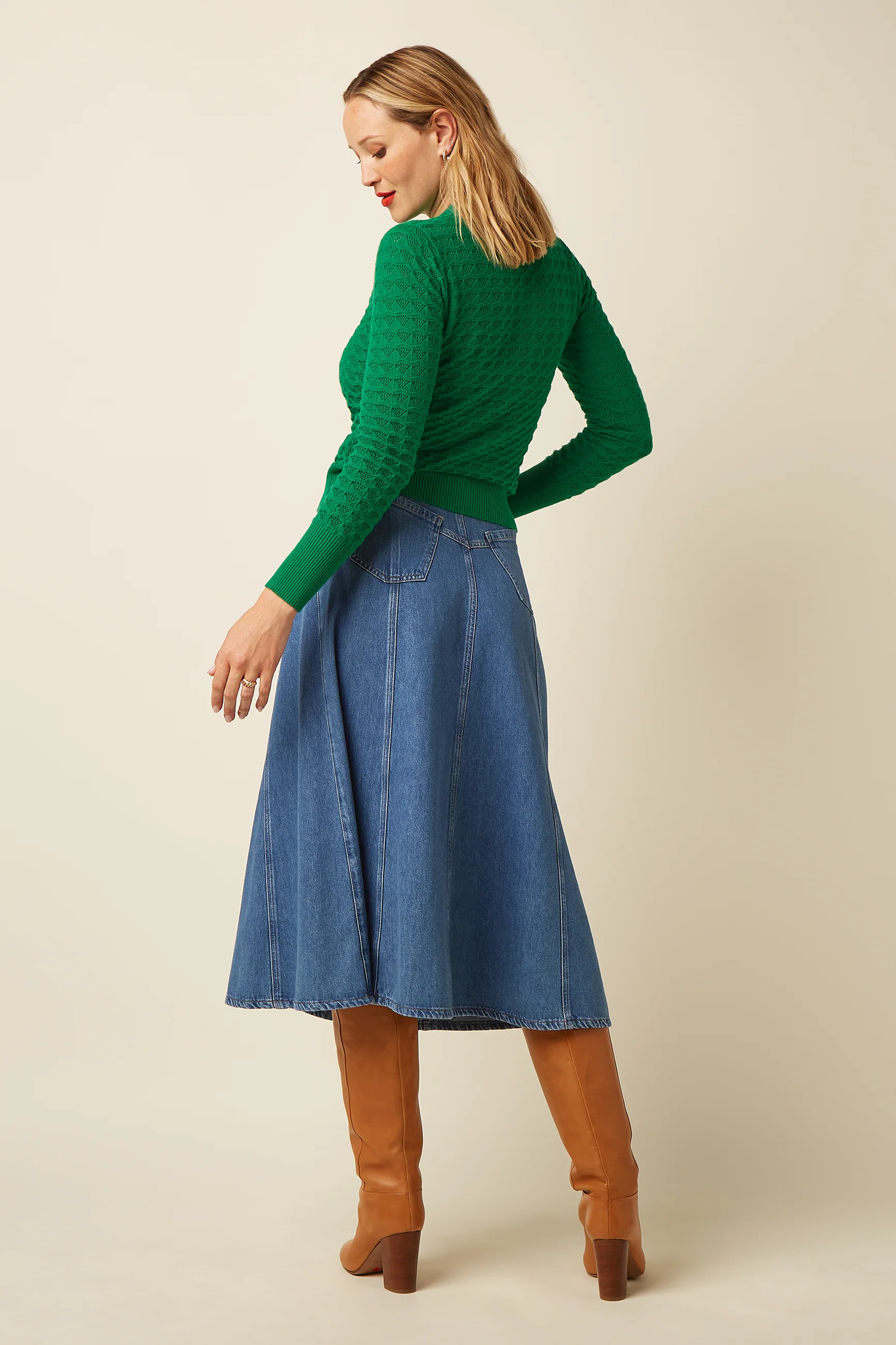 king Louie Dolly Skirt Stone Denim, Größe 40
