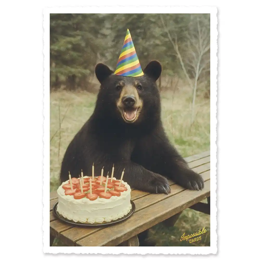 Impossible Card Postkarte Party bear