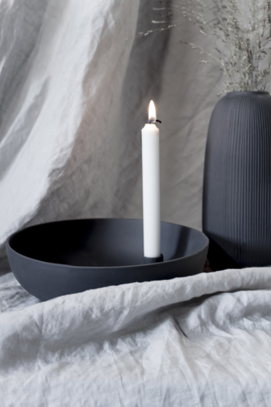 Storefactory LIDATORP Kerzenhalter, XL dark grey candlestick, D. ca. 26 cm 