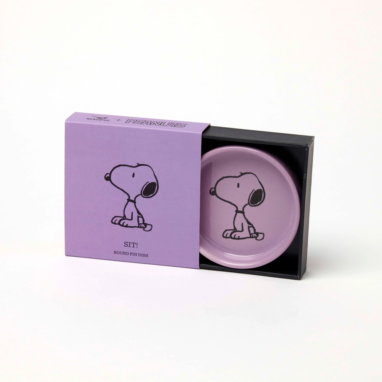 The Peanuts kleine Schale SIT!, Snoopy Pin Dish, D. ca.8 cm , violett