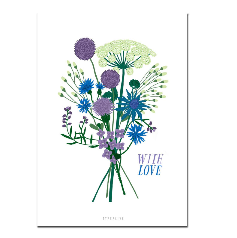 Typealive Postkarte "With Love" Blumenstrauß