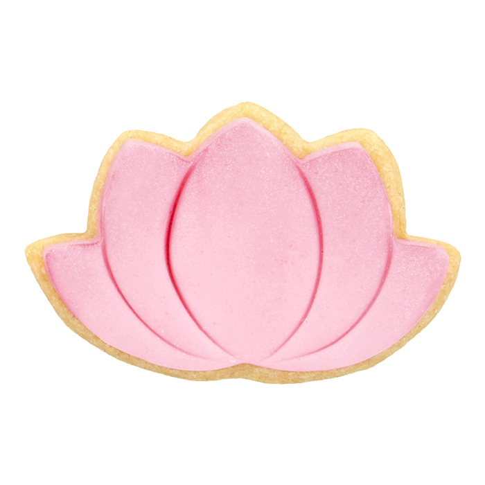 Ausstecherle Lotusblume 6 cm, Edelstahl von Birkmann, Prägeausstecher, Ausstechform   