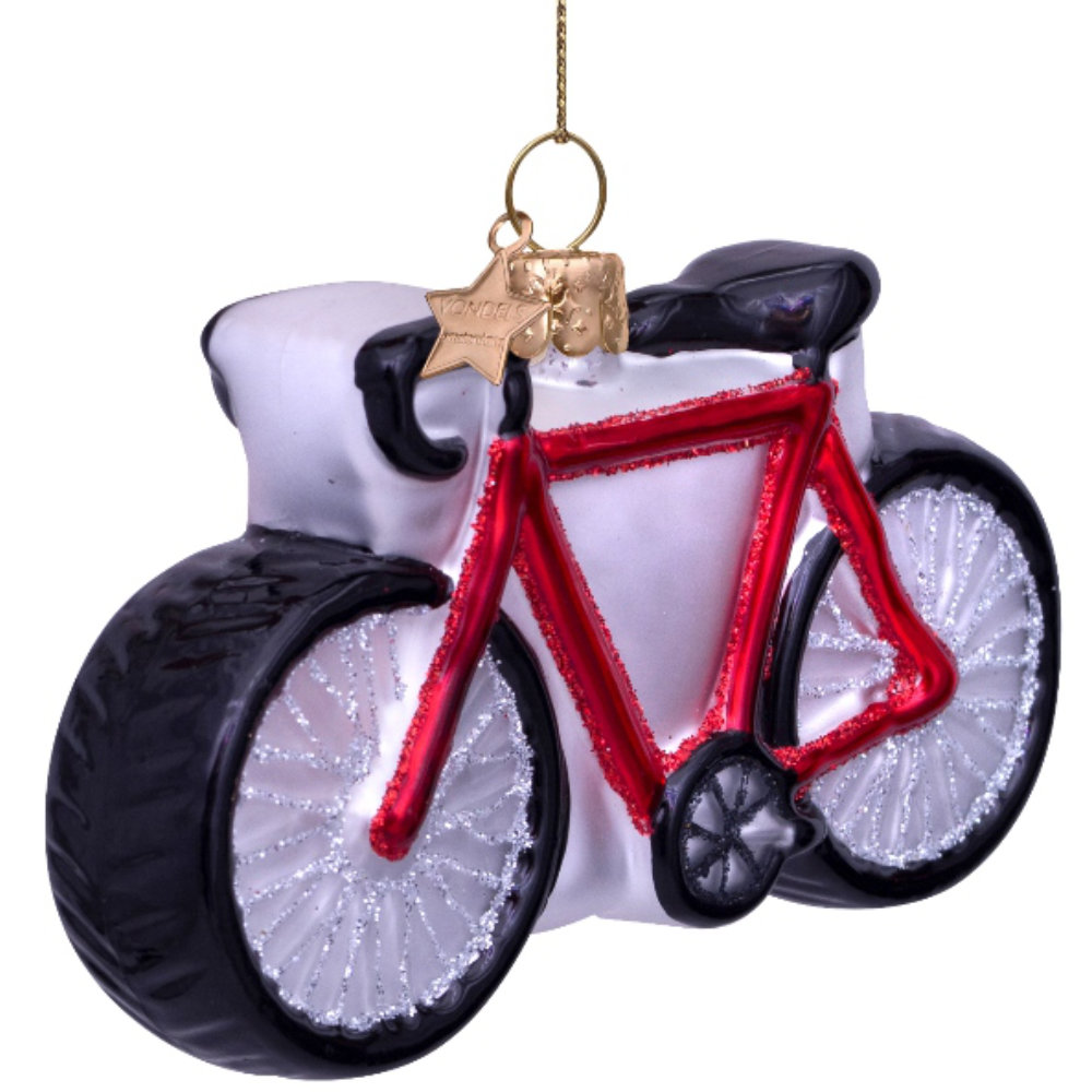Weihnachtskugel  Fahrrad, Rennrad, rot, ca. 7 cm von Vondels  