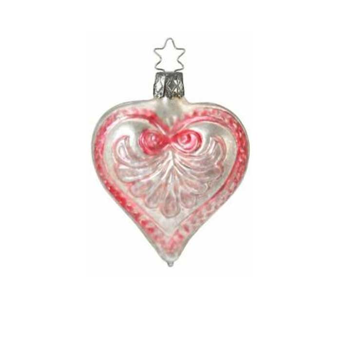 Inge Glas Christbaumschmuck Herz  Nostalgie, ca. 5 cm (Glas)  