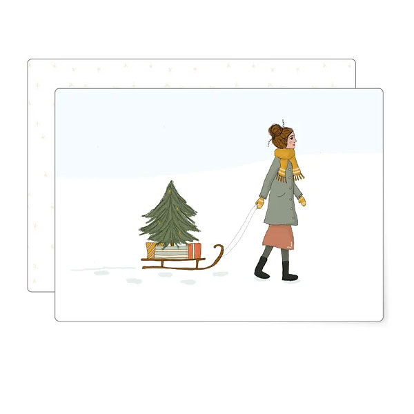 MIAO Postkarte   "Schlitten"  Weihnachten Weihnachtskarte   