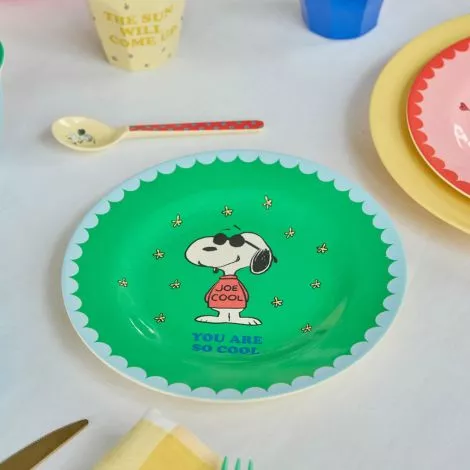 Rice Melamin Teelöffel Snoopy , ca. 3,5 x 14,5 cm, grün mit Blümchen