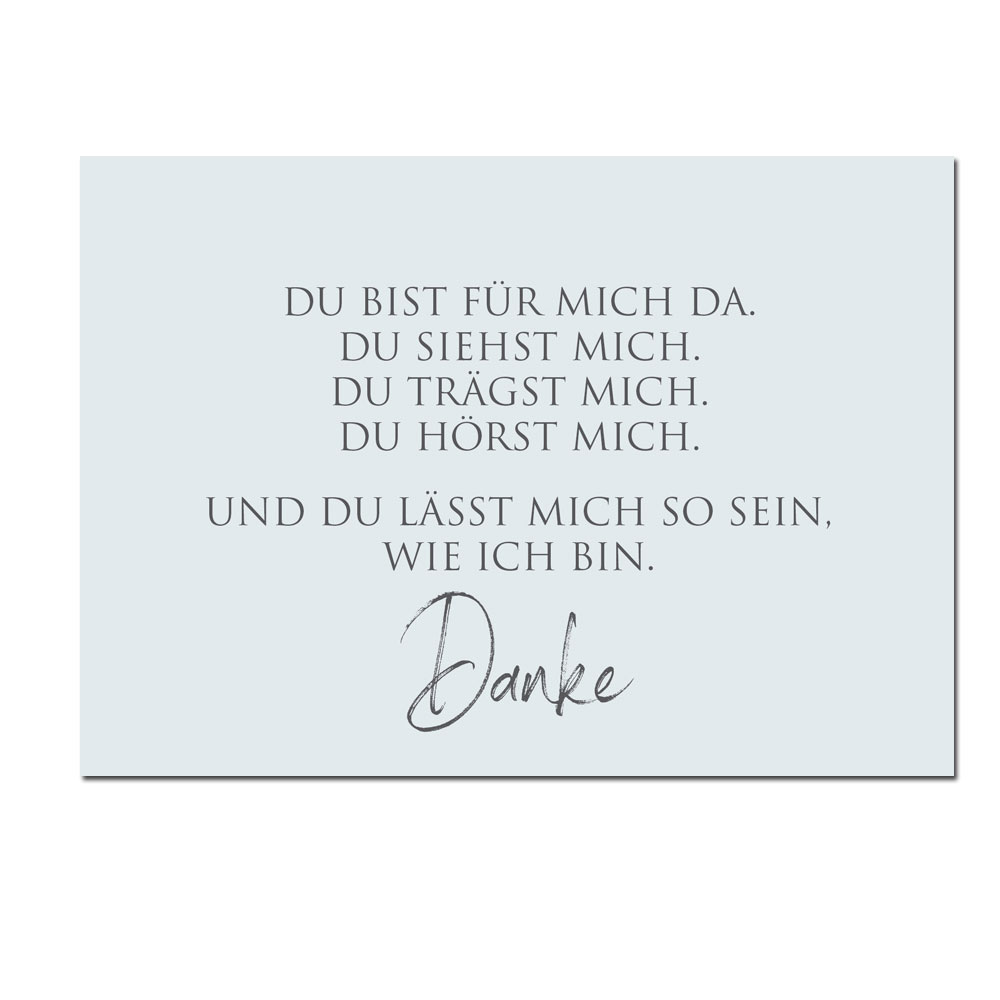 Wunderwort Postkarte "Du bist für mich da… Danke."