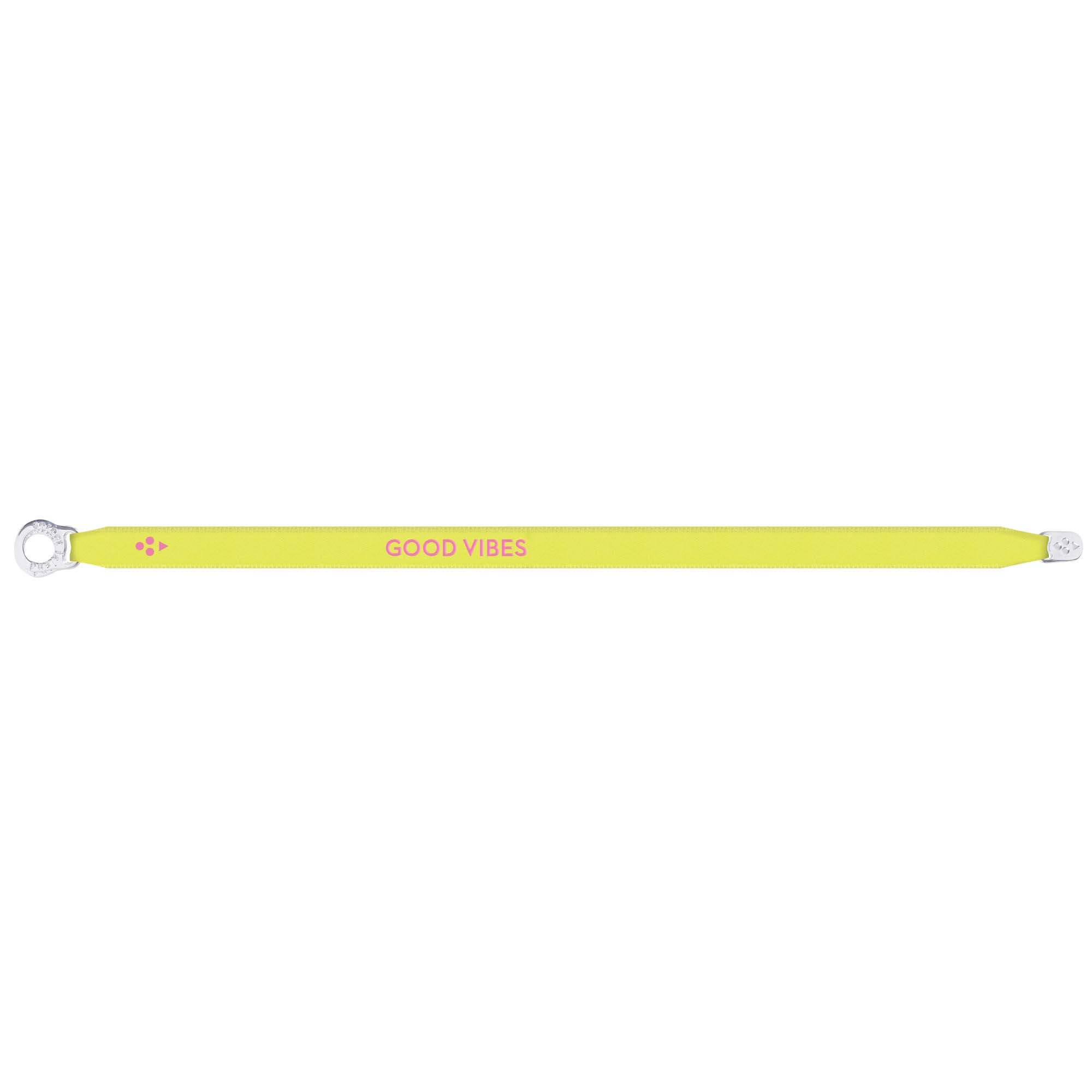  Armband Satin Bracelet "GOOD VIBES" Neon Gelb