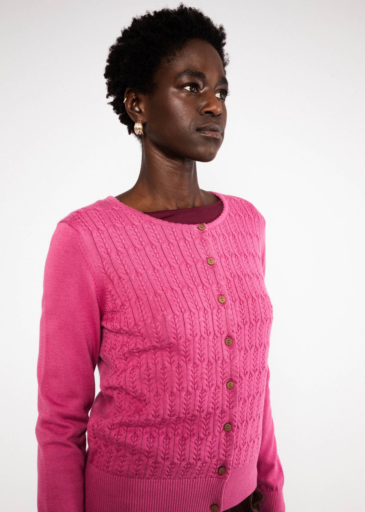 Blutsgeschwister Cardigan Save the Brave, folklore pink knit