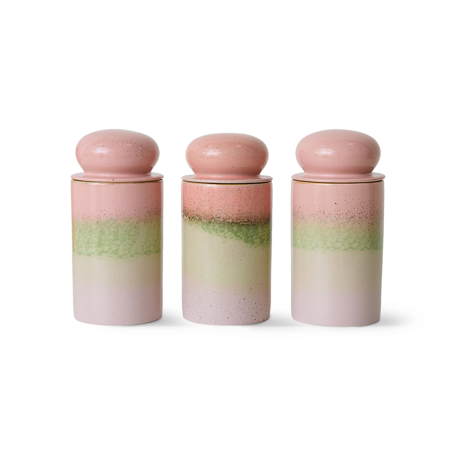 HKliving 70's Vorratsdose GLAZE, storage jar, D. 11 cm, Höhe 22,5 cm