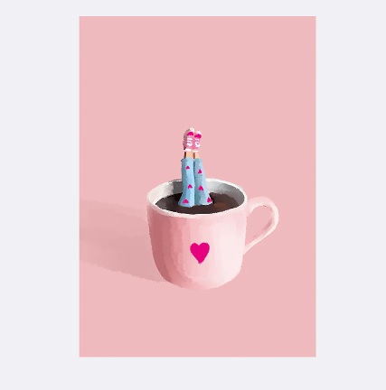 YAY Card Postkarte NEON Morning Coffee
