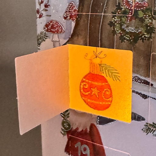 Adventskalender Karte , als Windlicht zum Aufstellen " Zwerge im Winterwald"