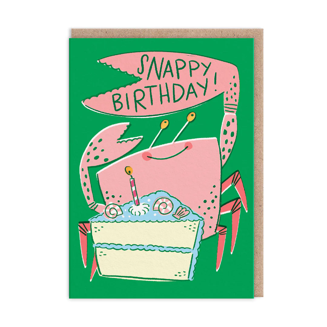 OH DEER Grußkarte Snappy Crab Birthday Card, Geburtstag