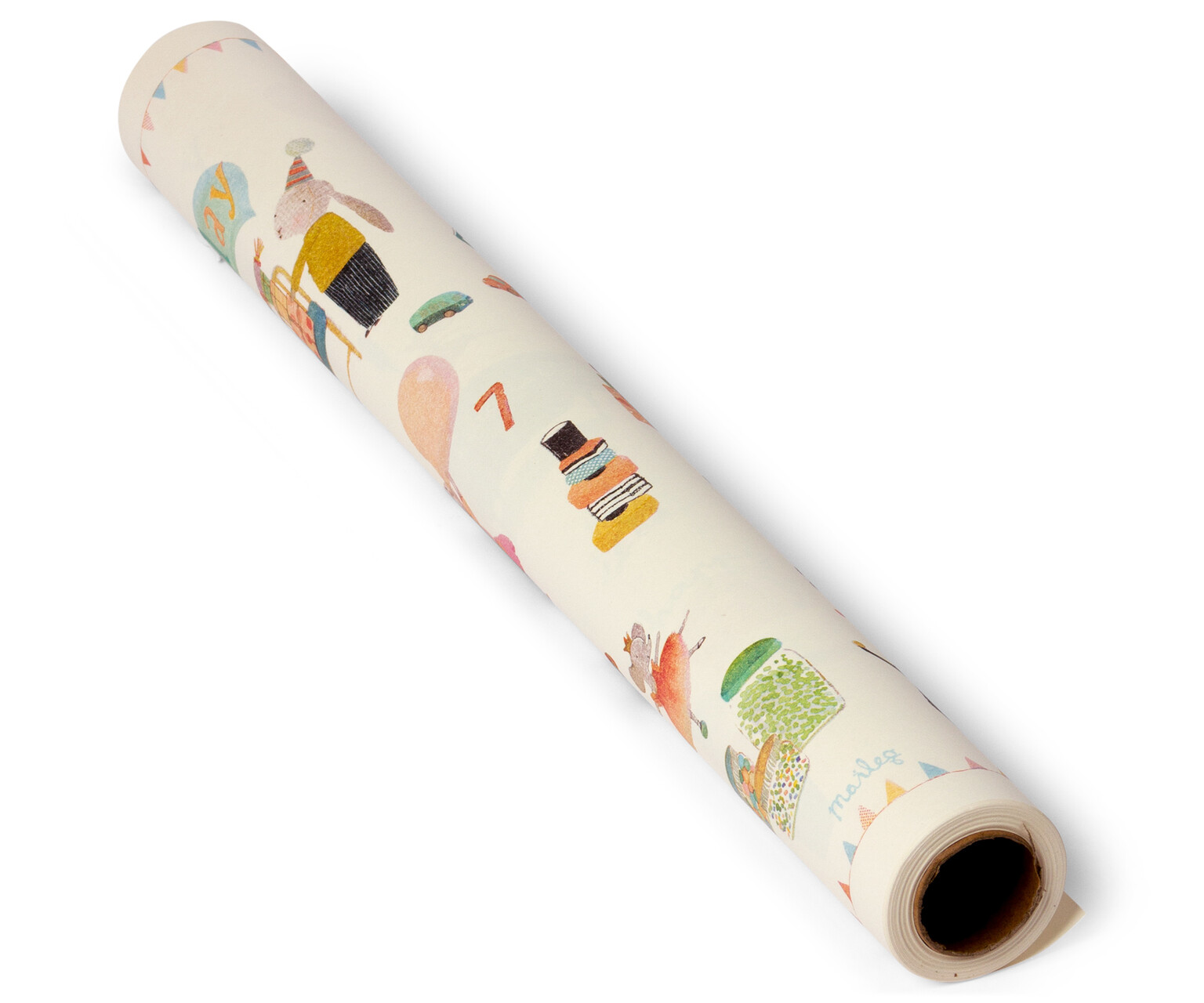 % Maileg Geschenkpapier auf der Rolle , 10m x 55 cm breit, Happy Day, Geburtstagspapier