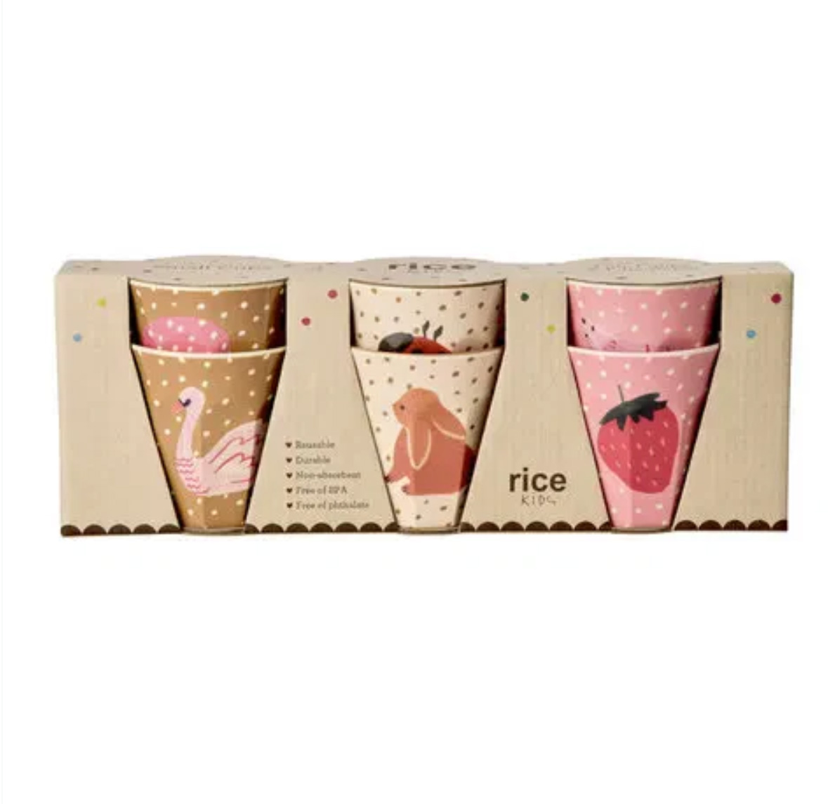 Rice Melamin Becher klein 6er Set- Fairytale Print, 160 ml