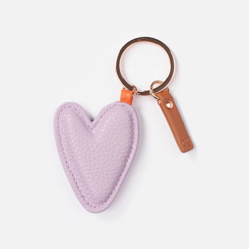  Schlüsselanhänger Herz Flieder von Caroline Gardner, Lilac Heart Keyring 