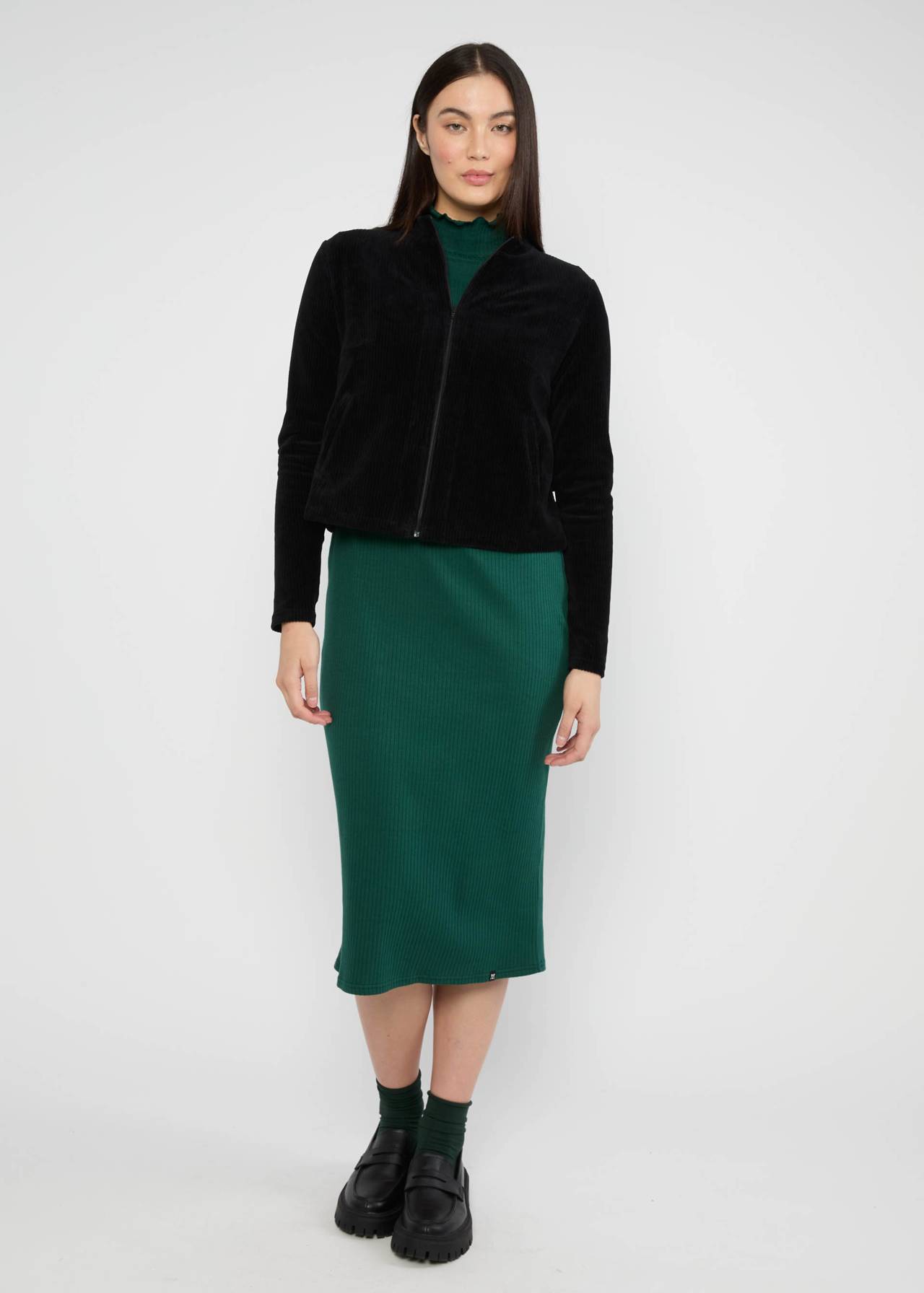 % Blutsgeschwister Jolly Zip up Jacke - fine needle black